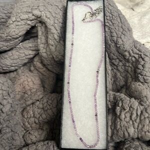 Bali RoManse Sterling Silver Amethyst Necklace 18 adjustable